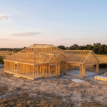 Custom home under construction in Fort Bend County